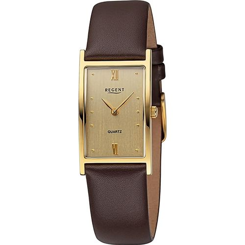 Regent Leder Damen Uhr Armbanduhr Quarz dunkelbraun Lederarmband D2URF1509