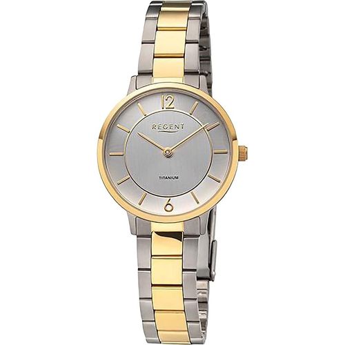 Regent Metall Damen Uhr Armbanduhr Quarz silber gold Metallarmband D2URF1340