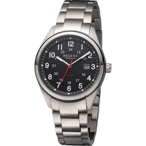 Regent Herren Uhr Metallarmband Metall Solaruhr Analog grau URF1537