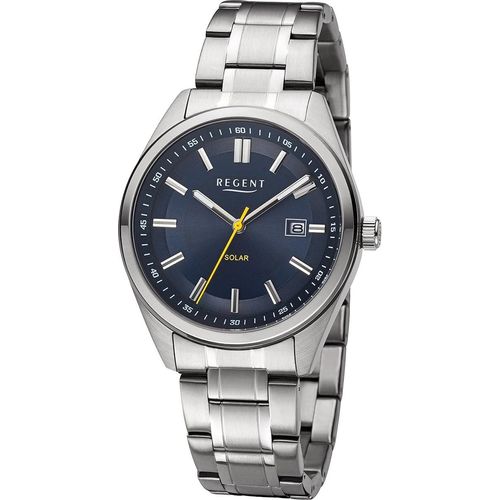 Regent Herren Uhr Metallarmband Metall Solaruhr Analog silber URF1541