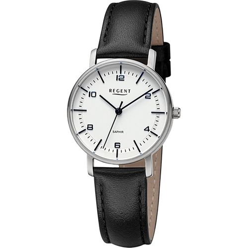 Regent Damen Uhr Lederarmband Leder Armbanduhr Analog schwarz URF1479