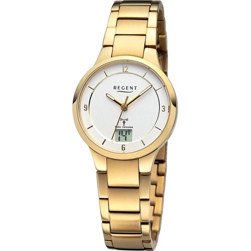 Regent Damen Uhr Funkuhren Metall Funkuhr Analog-Digital gold URFR289