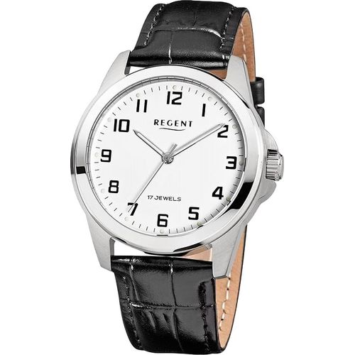 Regent Herren Uhr Lederarmband Leder Armbanduhr Analog schwarz URF1570