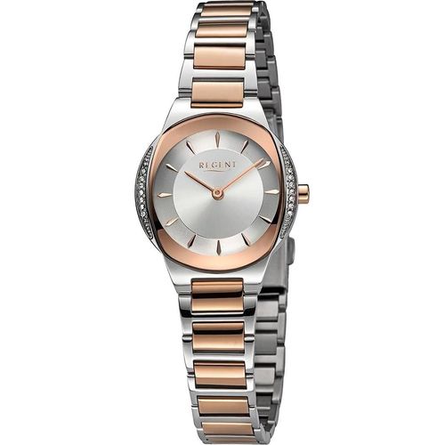 Regent Metall Damen Uhr Armbanduhr Quarz rosegold silber Metallarmband D2UR2212540