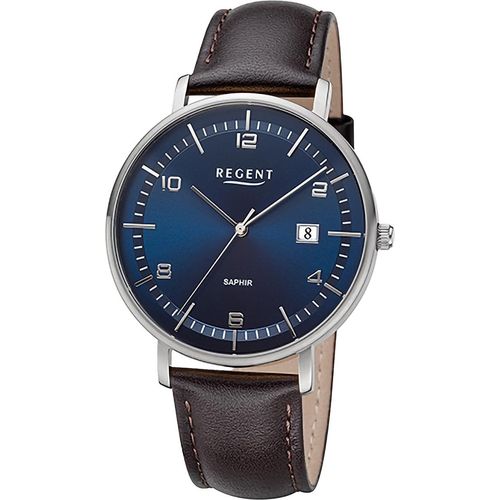 Regent Herren Uhr Lederarmband Leder Armbanduhr Analog dunkelbraun URF1515
