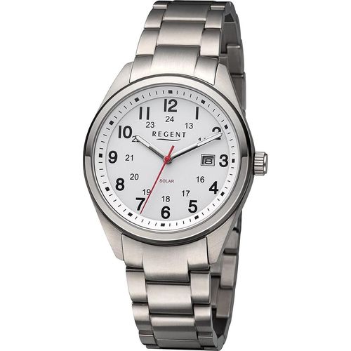 Regent Herren Uhr Metallarmband Metall Solaruhr Analog grau URF1539