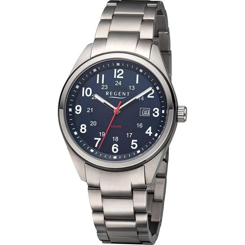 Regent Herren Uhr Metallarmband Metall Solaruhr Analog grau URF1538