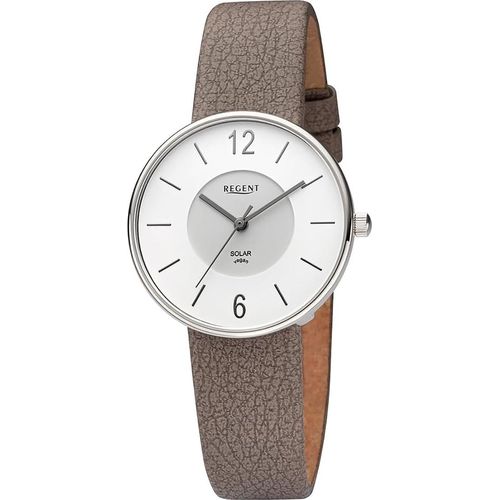 Regent Damen Uhr Armbanduhr Quarz taupe hellbraun Armband aus Apfelschale D2URBA718