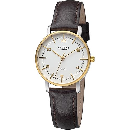 Regent Damen Uhr Lederarmband Leder Armbanduhr Analog dunkelbraun URF1481