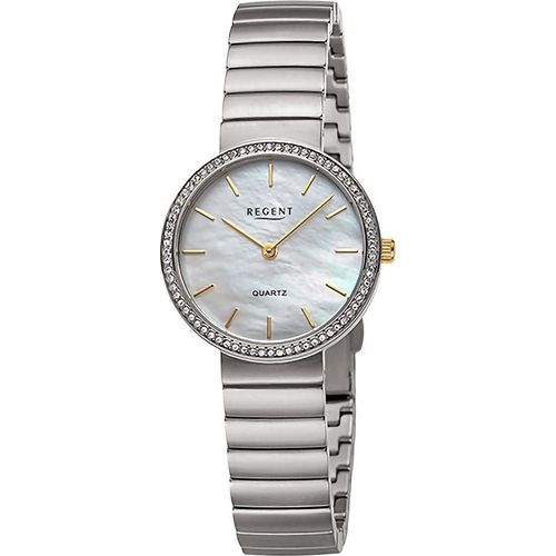 Regent Metall Damen Uhr Armbanduhr Quarz silber Metallarmband D2URF1505