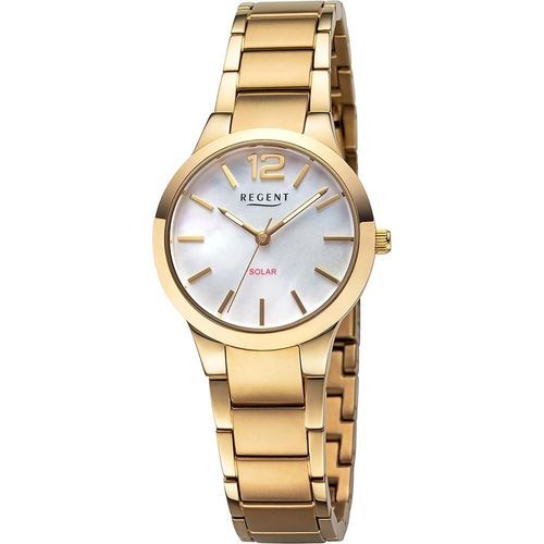 Regent Metall Damen Uhr Armbanduhr Quarz gold Metallarmband D2URF1536