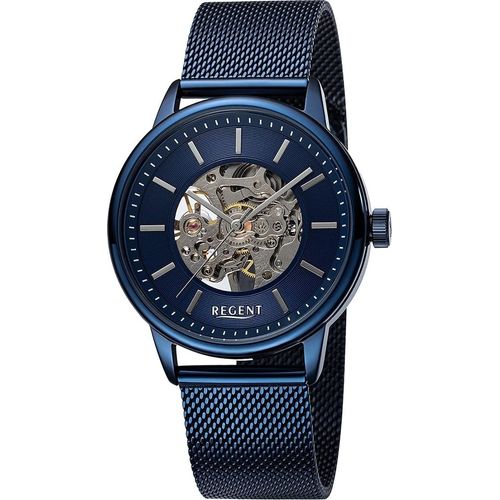 Regent Metall Herren Uhr Armbanduhr Handaufzug Mechanisch blau Metallarmband D2URF1396