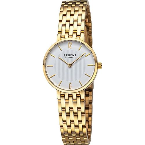 Regent Metall Damen Uhr Armbanduhr Quarz gold Metallarmband D2URF1487