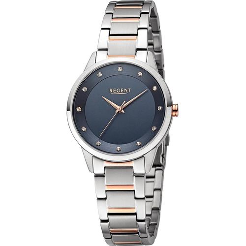 Regent Metall Damen Uhr Armbanduhr Quarz silber rosegold Metallarmband D2UR2212809