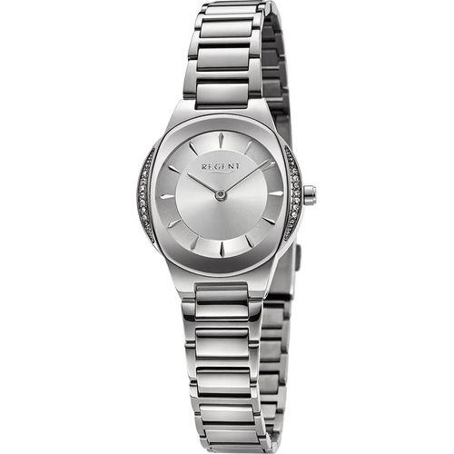 Regent Metall Damen Uhr Armbanduhr Quarz silber Metallarmband D2URF1488