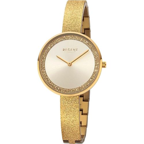 Regent Metall Damen Uhr Armbanduhr Quarz gold Metallarmband D2URBA687