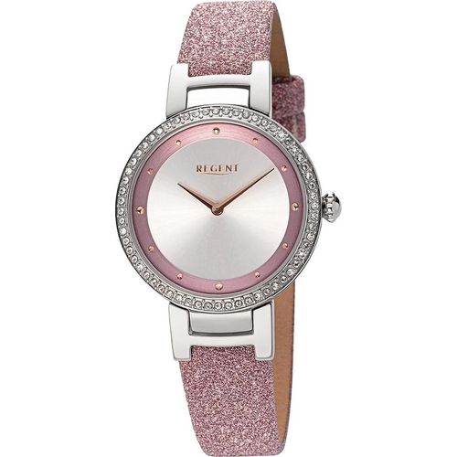 Regent Leder Damen Uhr Armbanduhr Quarz rosa Lederarmband D2URBA799