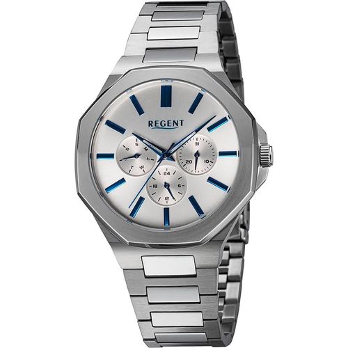 Regent Metall Herren Uhr Armbanduhr Quarz silber Metallarmband D2URBA769