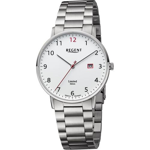 Regent Metall Herren Uhr Armbanduhr Quarz silber Metallarmband D2URGM2300