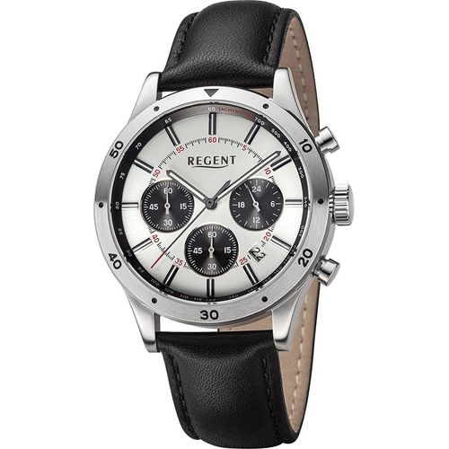 Regent Leder Herren Uhr Armbanduhr Quarz schwarz Lederarmband D2URBA821