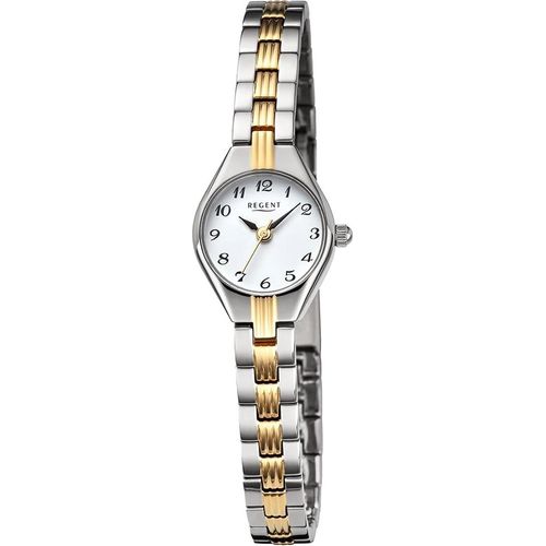 Regent Metall Damen Uhr Armbanduhr Quarz silber gold Metallarmband D2URF1469