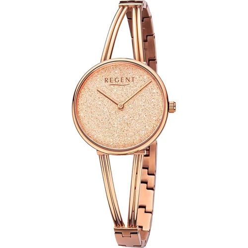 Regent Metall Damen Uhr Armbanduhr Quarz rosegold Metallarmband D2URBA681