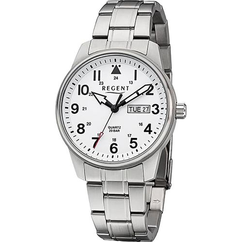 Regent Metall Herren Uhr Armbanduhr Quarz silber Metallarmband D2URF1279