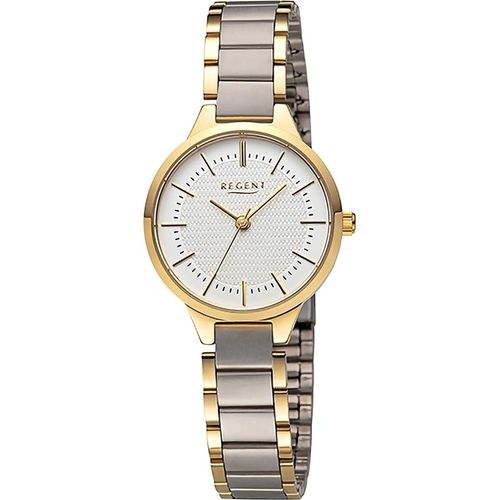 Regent Metall Damen Uhr Armbanduhr Quarz gold silber Metallarmband D2URF1503