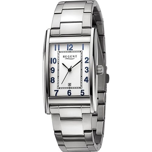 Regent Metall Herren Uhr Armbanduhr Quarz silber Metallarmband D2URF1523