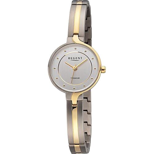 Regent Metall Damen Uhr Armbanduhr Quarz silber gold Metallarmband D2URF1336