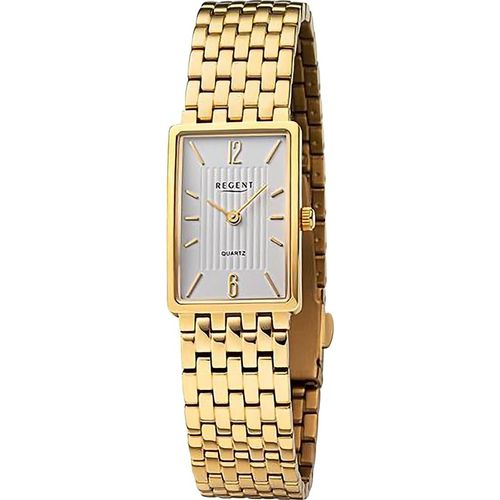Regent Metall Damen Uhr Armbanduhr Quarz gold Metallarmband D2URF1344