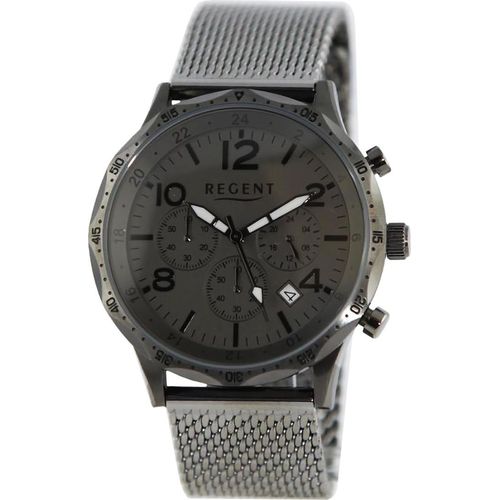 Regent Metall Herren Uhr Armbanduhr Quarz grau Metallarmband D2UR1151547