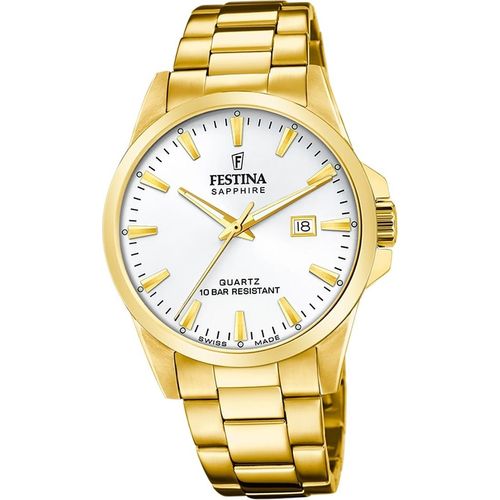 Festina Herren Uhr Swiss Edelstahlarmband gold D2UF20044/2