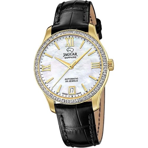 Jaguar Leder Damen Uhr Analog Elegant schwarz Heritage D2UJ999/A