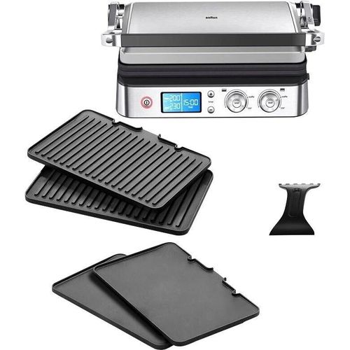 Braun MultiGrill CG 9043 + Grillplatten silber