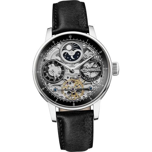 Ingersoll Leder Herren Uhr Analog Casual Armbanduhr schwarz D2UIN07701