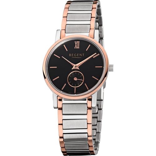 Regent Edelstahl Damen Uhr GM-1410 Quarzuhr Armband silber rosegold D2URGM1410