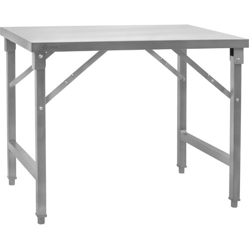 Mahlzeit Edelstahltisch, 100 x 80 x 70 cm, Arbeitstisch Klappbar, Küchentisch, Zubereitungstisch