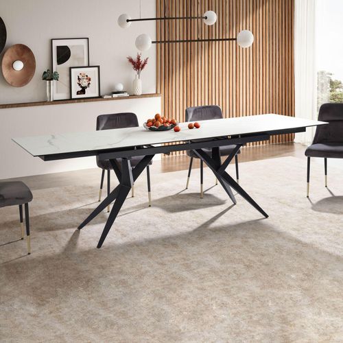 Esstisch FineBuy Esszimmertisch 180 - 260 cm Keramiktisch Ausziehbar Keramik