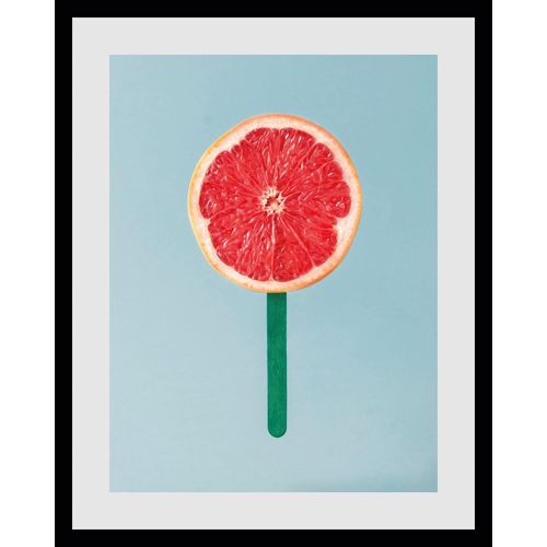 queence Bild »Citruspop«, Obst-Obst Bilder-Süssigkeiten, (1 St.), HD Premium Poster-Druck inkl. Holzrahmen