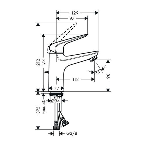 hansgrohe Waschtischmischer 100 Novus chrom 71030000