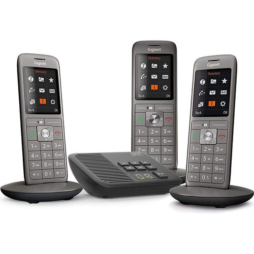 Gigaset CL660A Trio, Analoges/DECT-Telefon, Kabelloses Mobilteil, Freisprecheinrichtung, 400 Eintragungen, Anrufer-Identifikation, Grau