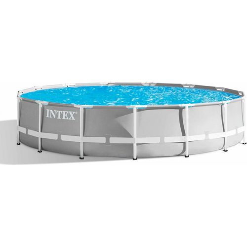 Intex 26724 ex 26734, Prism runder Aufstellpool, 457x107cm,inkl. Filterpumpe, Leiter, Abdeckplatte. Bodenmatte