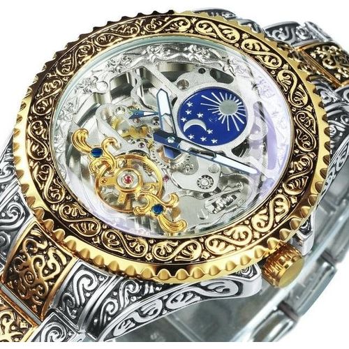 Forsining Moon Uhr-Silber/Golden KP21619