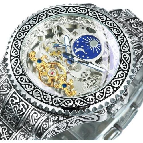 Forsining Moon Uhr-Silber KP21618