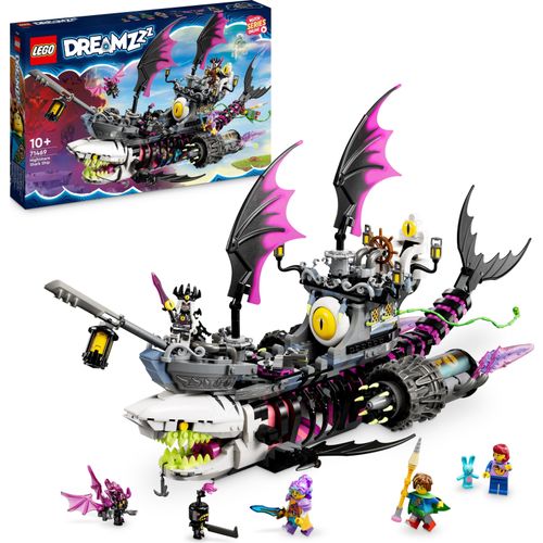 LEGO 71469 DREAMZzz Albtraum-Haischiff, Baue 2 Arten des Piraten-Boot-Spielzeuges, Modellbausatz mit 4 Minifiguren, Spielzeug für Kinder, Mädchen, Jungen, basierend auf der TV-Show