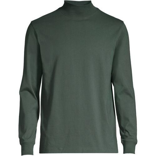 Super-T Stehbundshirt, Classic Fit, Herren,  Grün, Baumwolle, by Lands' End