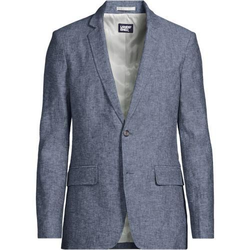Sakko aus Leinenmix, Herren,  Blau, Leinen/Viskose/Baumwoll-Mischung, by Lands' End