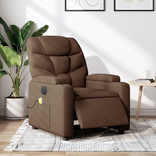 Massagesessel Elektrisch Braun Stoff , Klassische Sessel 2024 Neu