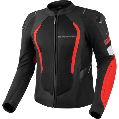 SHIMA Mesh Pro 2.0 Motorrad Textiljacke, schwarz/rot/weiß, 2XL